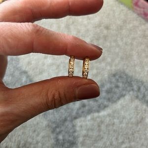 14k Gold CZ Huggies